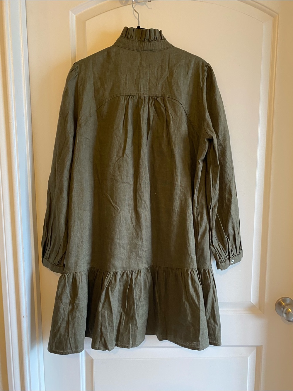 NWT Tuckernuck Palmerston Olive Green linen shirt Dress - Picture 3 of 4
